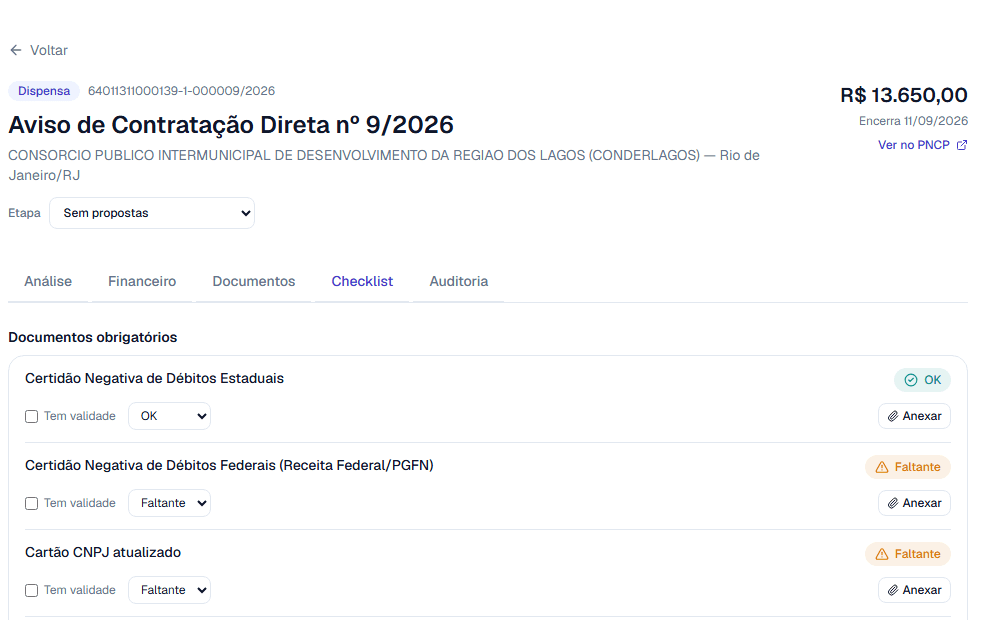 Exemplo real de execução do Agente Secretário